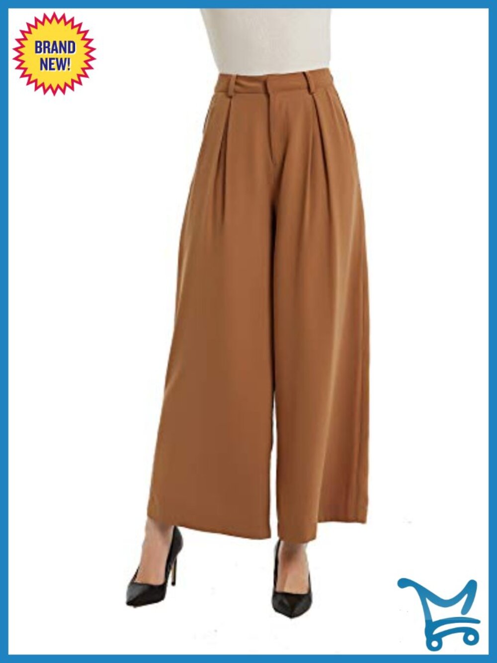 High Waist Wide Leg Palazzo Pants with Pockets Office Casual